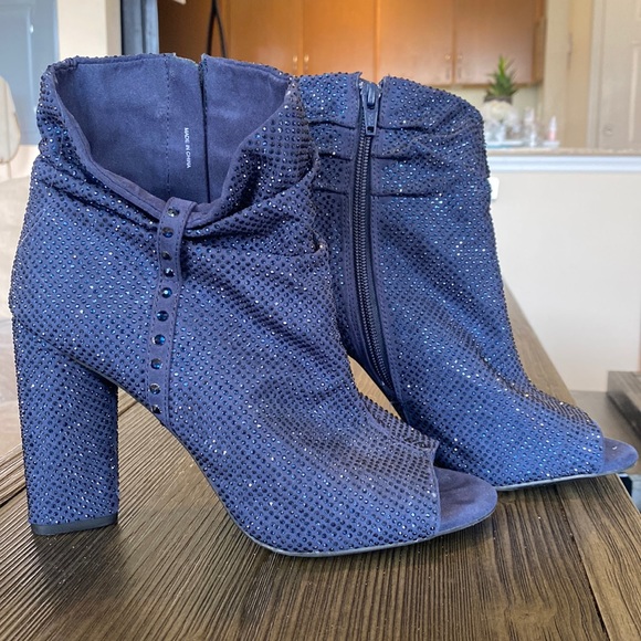 Navy Rhinestone Heels - Picture 1 of 5